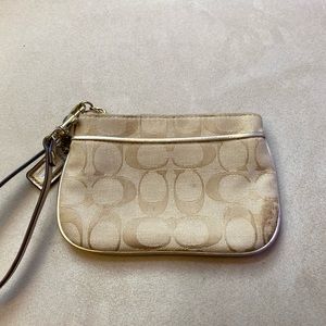 Coach Signature Canvas Wristlet